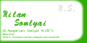 milan somlyai business card